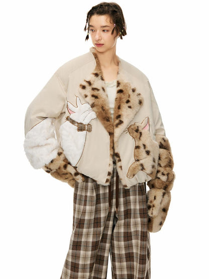OuttheBlue 90 Percent Duck Down Warm Thick Casual Loose Short Lapel Women Down Jackets