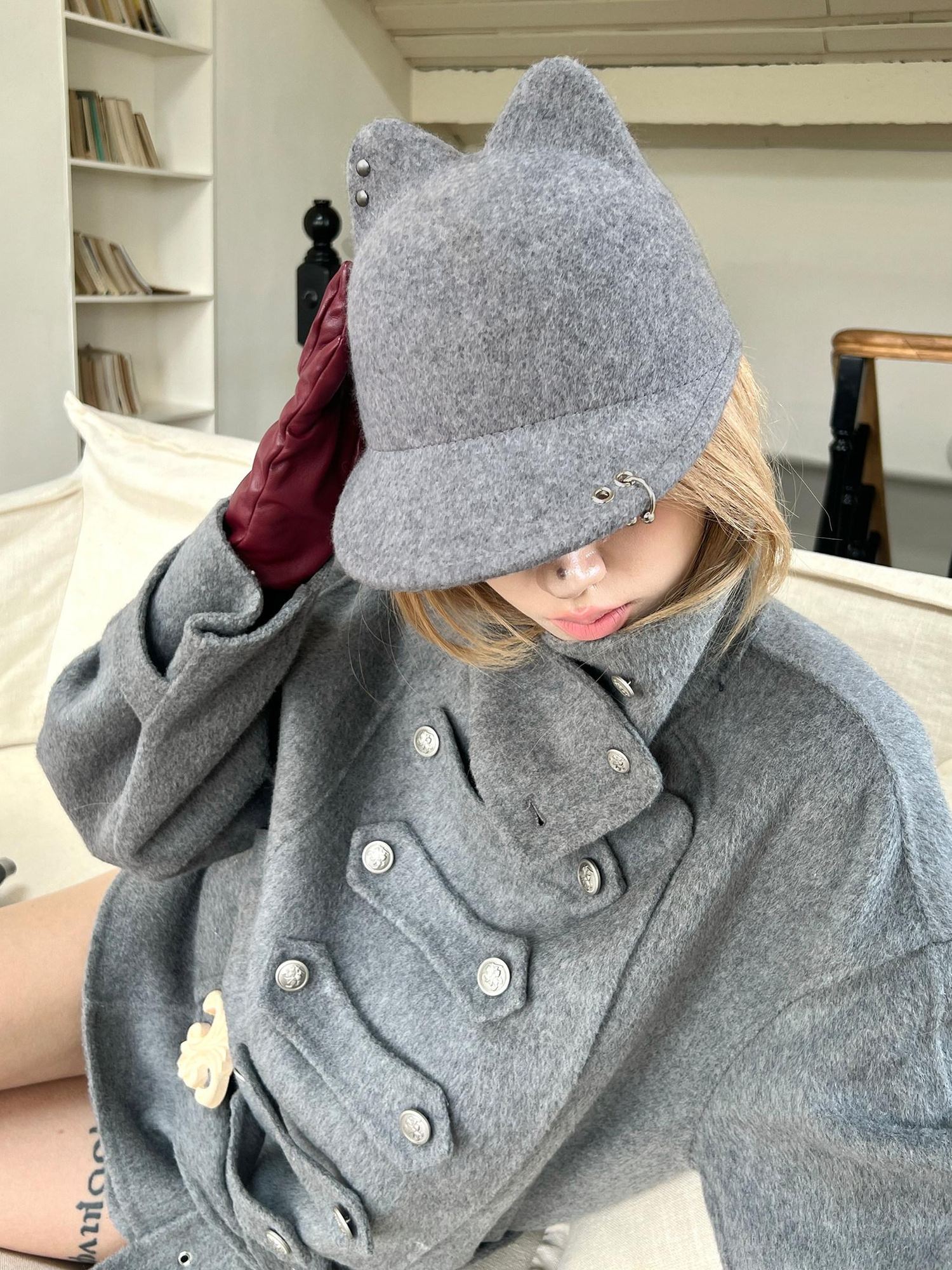 nit alcove Cozy Wool Adjustable Casual Unisex Riding Cap Flat Brim Hats