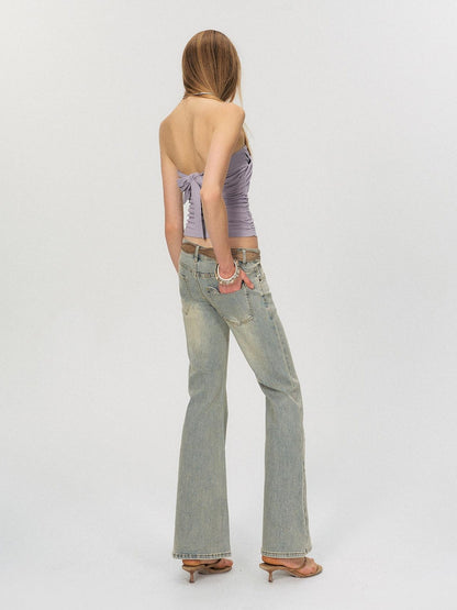 The NeverMore Original Paneled Slim Fit Cropped Casual Solid Color Dusty Pink Tube Tops