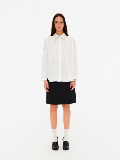 Northbutsouth Blue White Pleated Casual Loose Relaxed Fit Women&