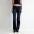 RUN TO THE FUTURE Durable Low Rise Slim Fit Casual Dark Denim Zipper Fly No Stretch Straight Jeans