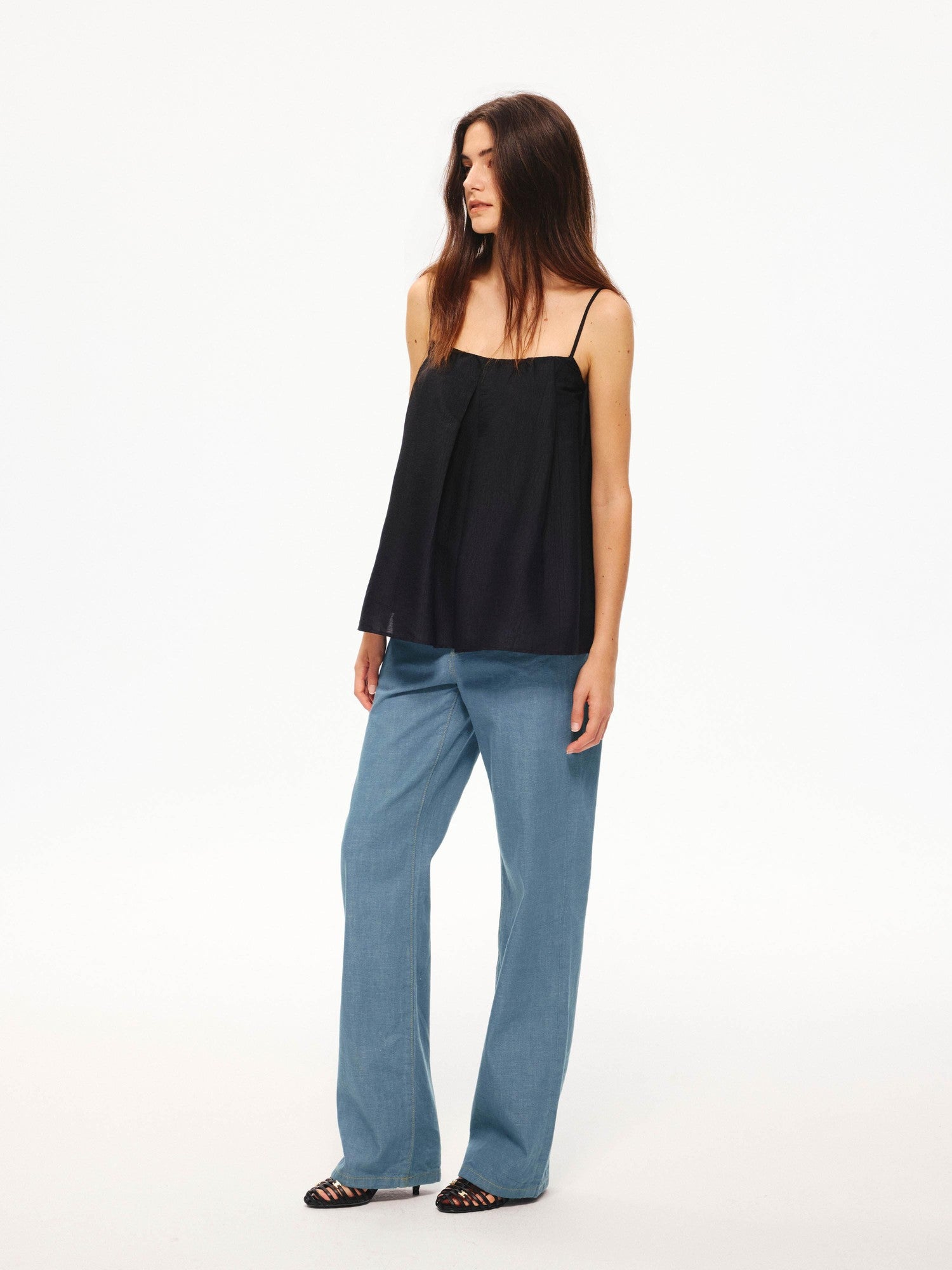 Northbutsouth Sheer Textured Adjustable Side Coverage Pleated Women&