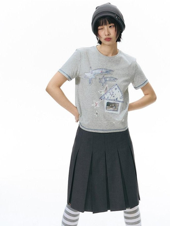 NAPSNAPS Cottage Applique Embroidered Print Women&