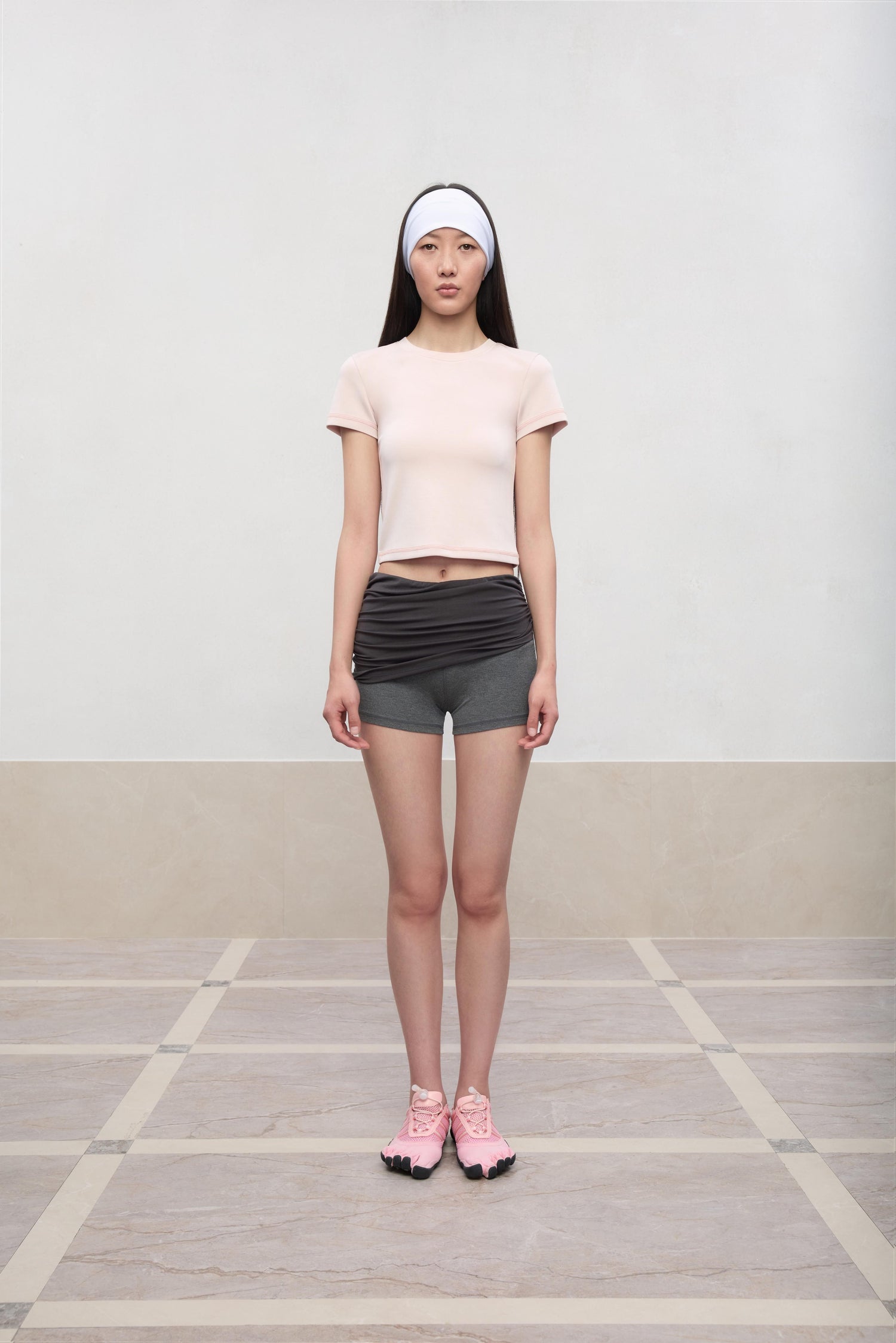 RUN TO THE FUTURE Cooling Modal Casual Slim Fit Crew Neck Short Sleeve Women Crop Tops