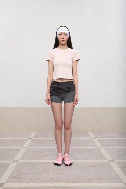 RUN TO THE FUTURE Cooling Modal Casual Slim Fit Crew Neck Short Sleeve Women Crop Tops