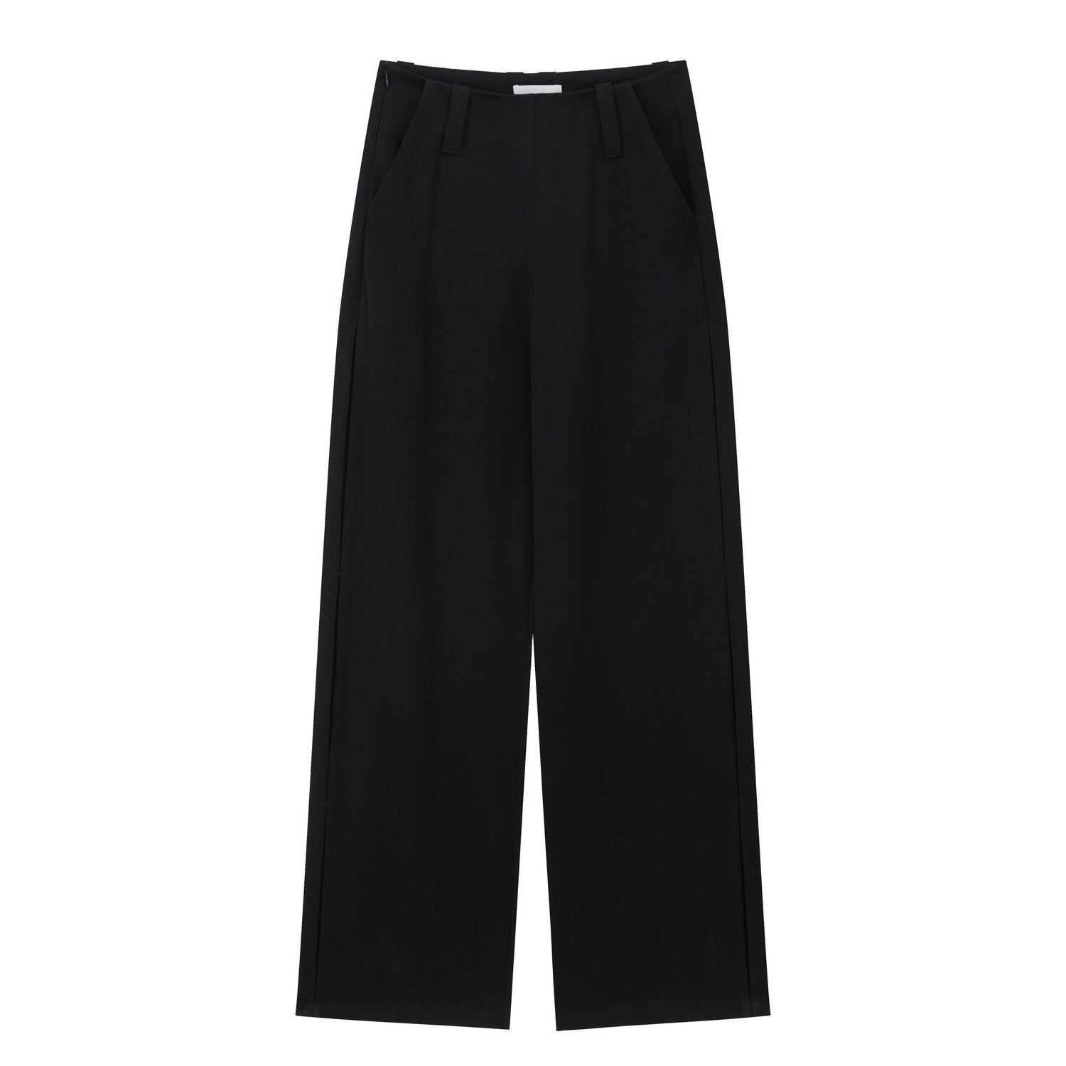 RUN_TO_THE_FUTURE_Original_Pocketed_Low_Rise_Zip_Fly_Stretch_Black_Women_Straight_Pants_MISSTT