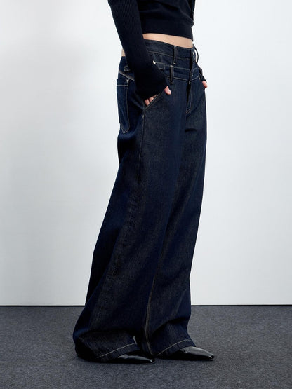 RUN TO THE FUTURE Washed Casual Loose Fit Natural Waist Womens Denim No Stretch Straight Jeans