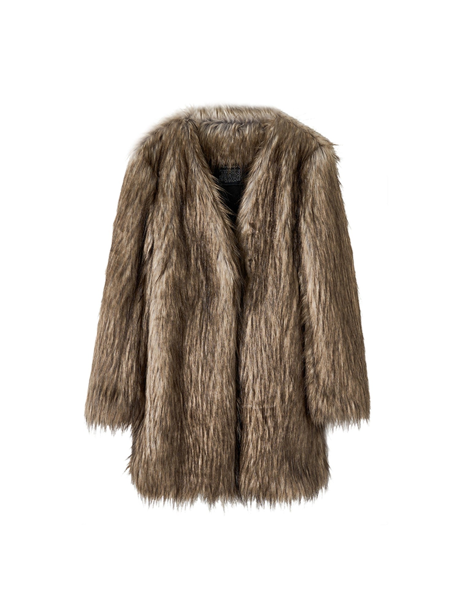 AnnoMundi Reversible Faux Fur Parka Half Collar Long Women&