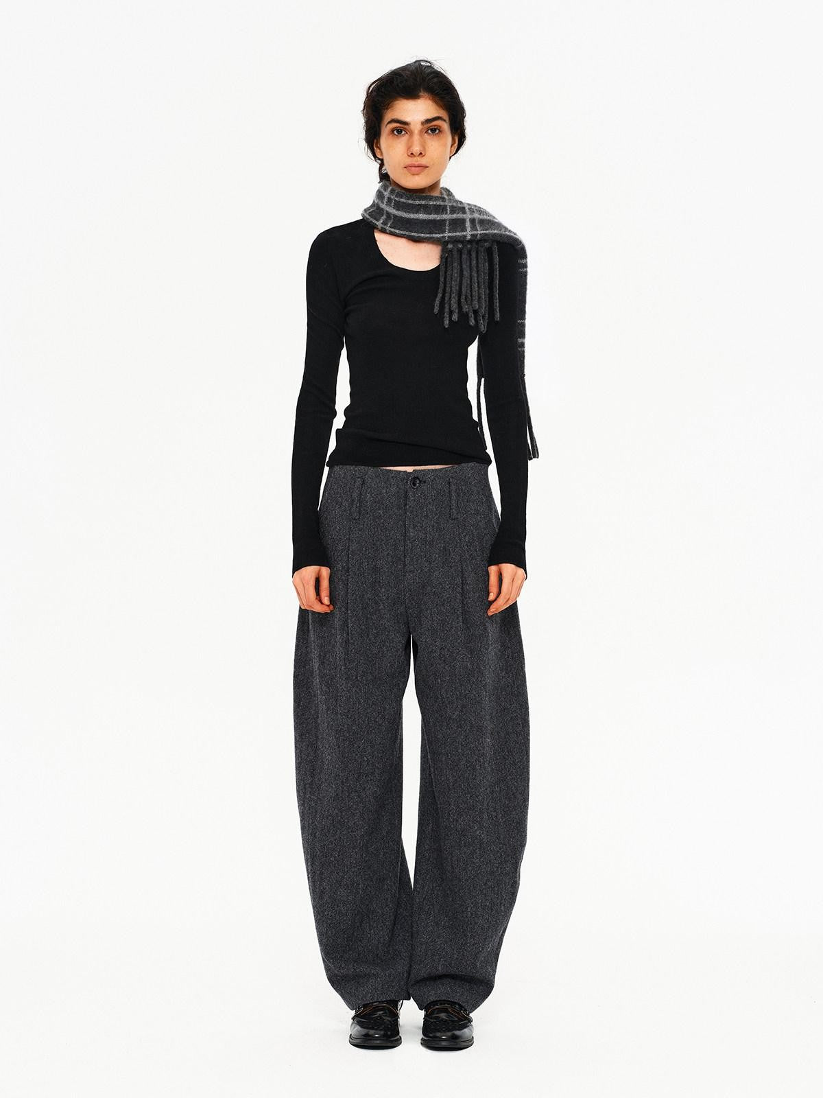 Northbutsouth Melange Drapey No Waistband Curved Leg Women&
