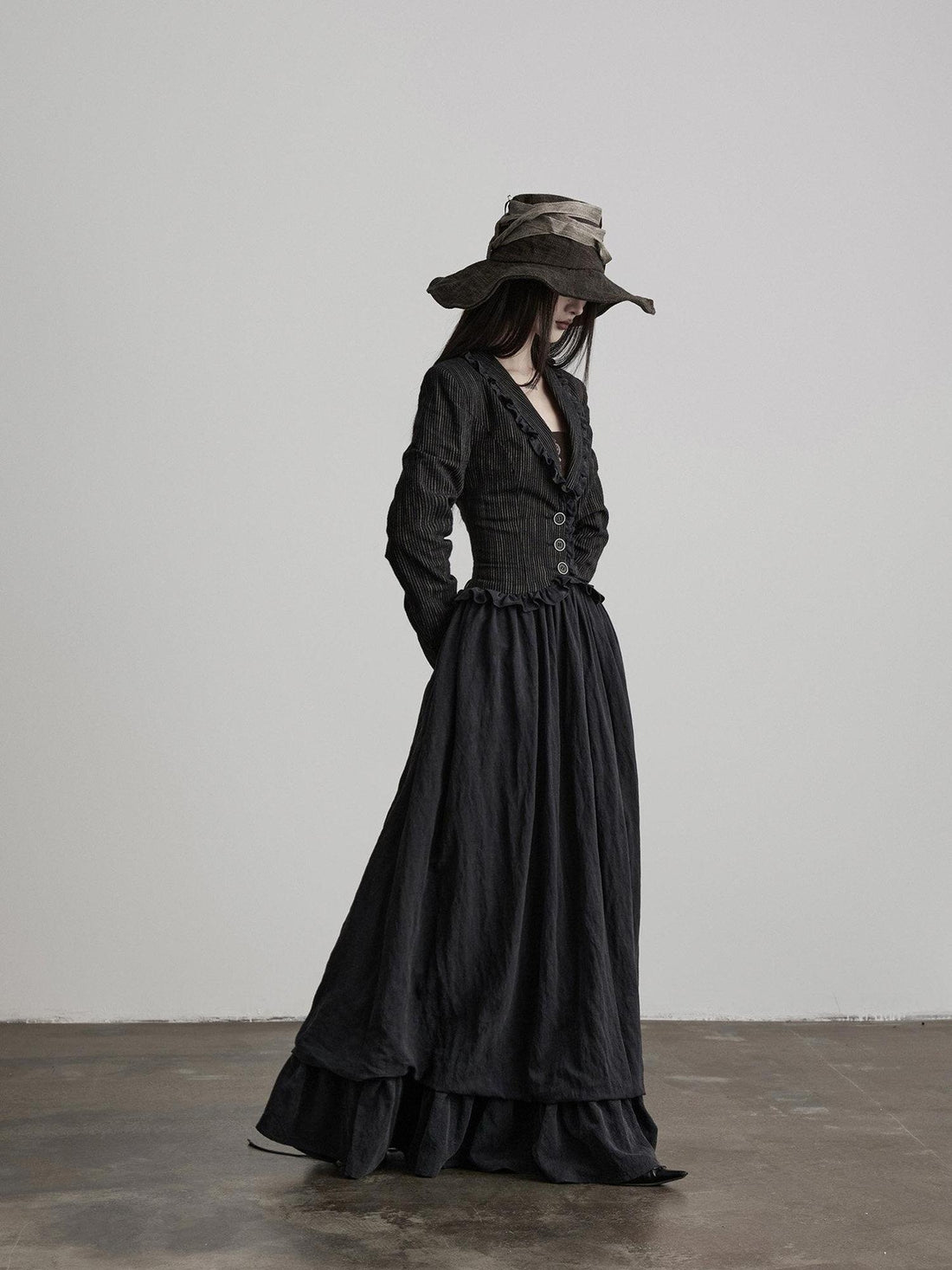 INDULGE Soft Lenzing Lyocell Waist Defining Spliced V-neck A Line Casual Maxi Dresses