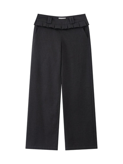 RUN TO THE FUTURE Original Low Waist Zip Fly Pocket Gray Womens Viscose Stretch Straight Pants