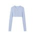 7Shiftin Striped Two Piece Cardigan And Camisole Casual Women Blue Long Sleeve T-Shirts