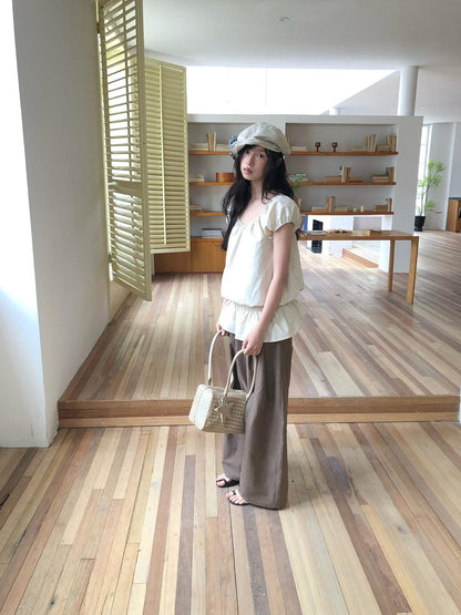 Dorydory Ivory Vintage Puff Sleeve Women&