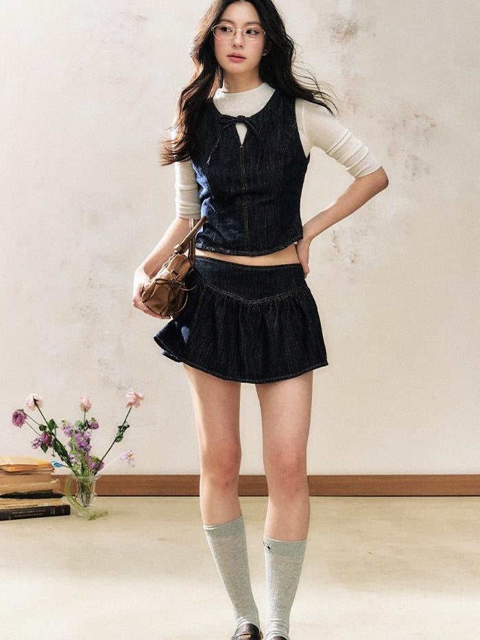 7Shiftin Office Two Piece Long Sleeve Classic Collar Button Women Denim Jackets