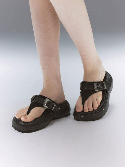 Cest Nous Grunge Punk Studded Dual Strap Detachable Women&