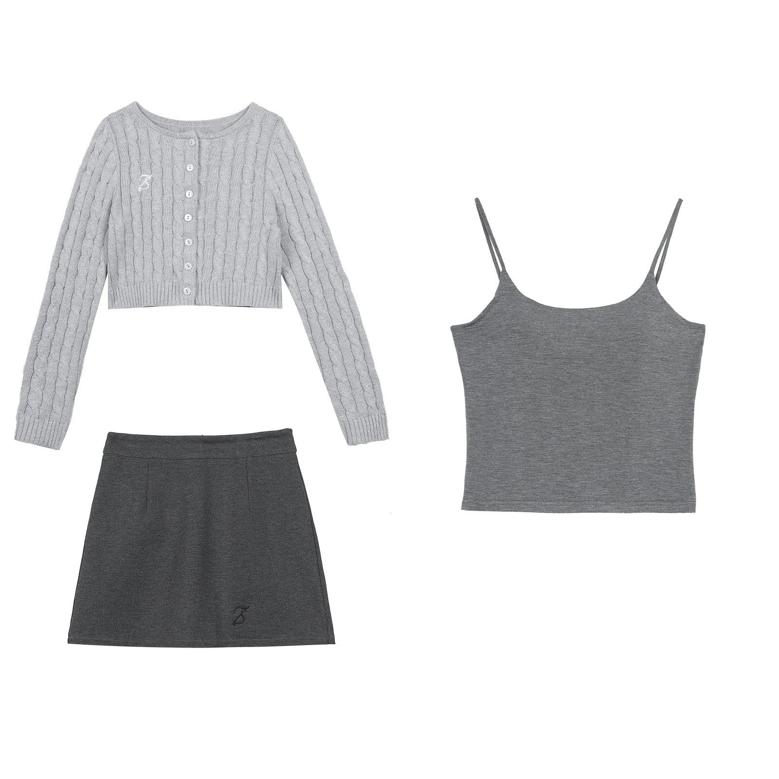 7Shiftin Crop Two Piece Casual Short Length Layered Set For Women Blue White Shirts