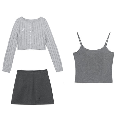 7Shiftin Crop Two Piece Casual Short Length Layered Set For Women Blue White Shirts