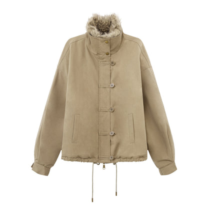 RUN_TO_THE_FUTURE_Thick_Cotton_Fill_Fur_Collar_Loose_Fit_Commuter_Solid_Zip_Puffer_Jackets_MISSTT