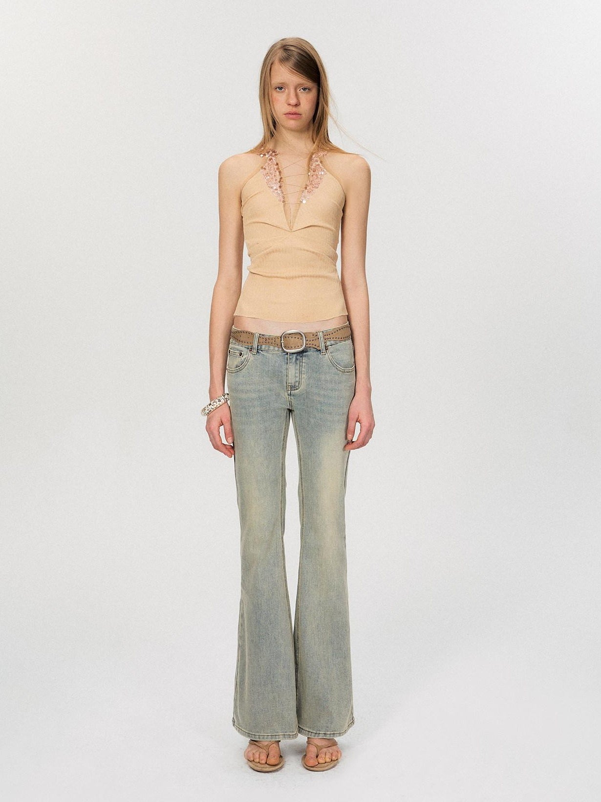 The NeverMore Lightweight Stretch No Padding Y Back Wide Strap Slim Cropped Women Camisoles