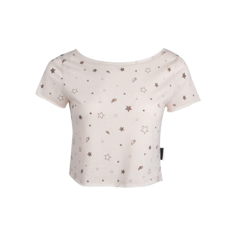 NAPSNAPS_Star_Print_Asymmetric_Slanted_Shoulder_Women&