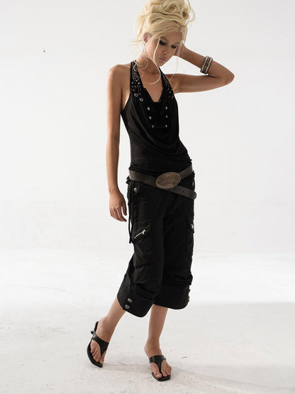 DoublePunch Vintage Biker Washed Cargo Women&