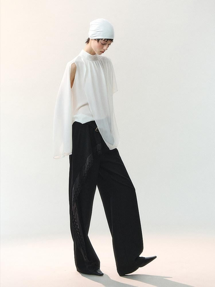 AnnoMundi Night Shadow Airy Draped Asymmetrical Layered Sheer Women&