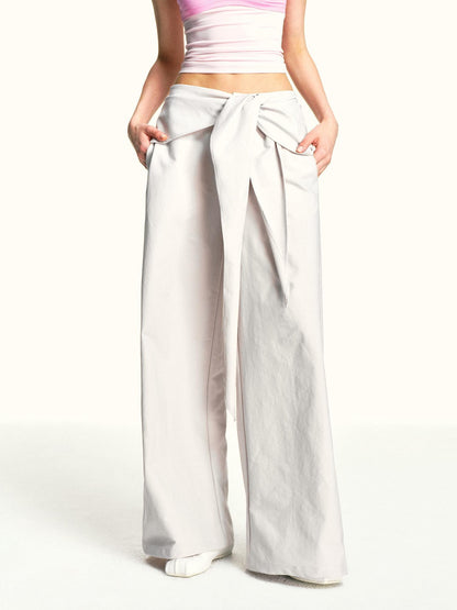 kvkv Oatmeal Gray Relaxed Detachable Waist Tie Women&