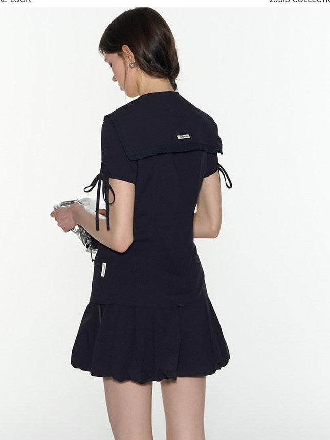 NAPSNAPS Navy Lace Sailor Collar Tie Academy Women&