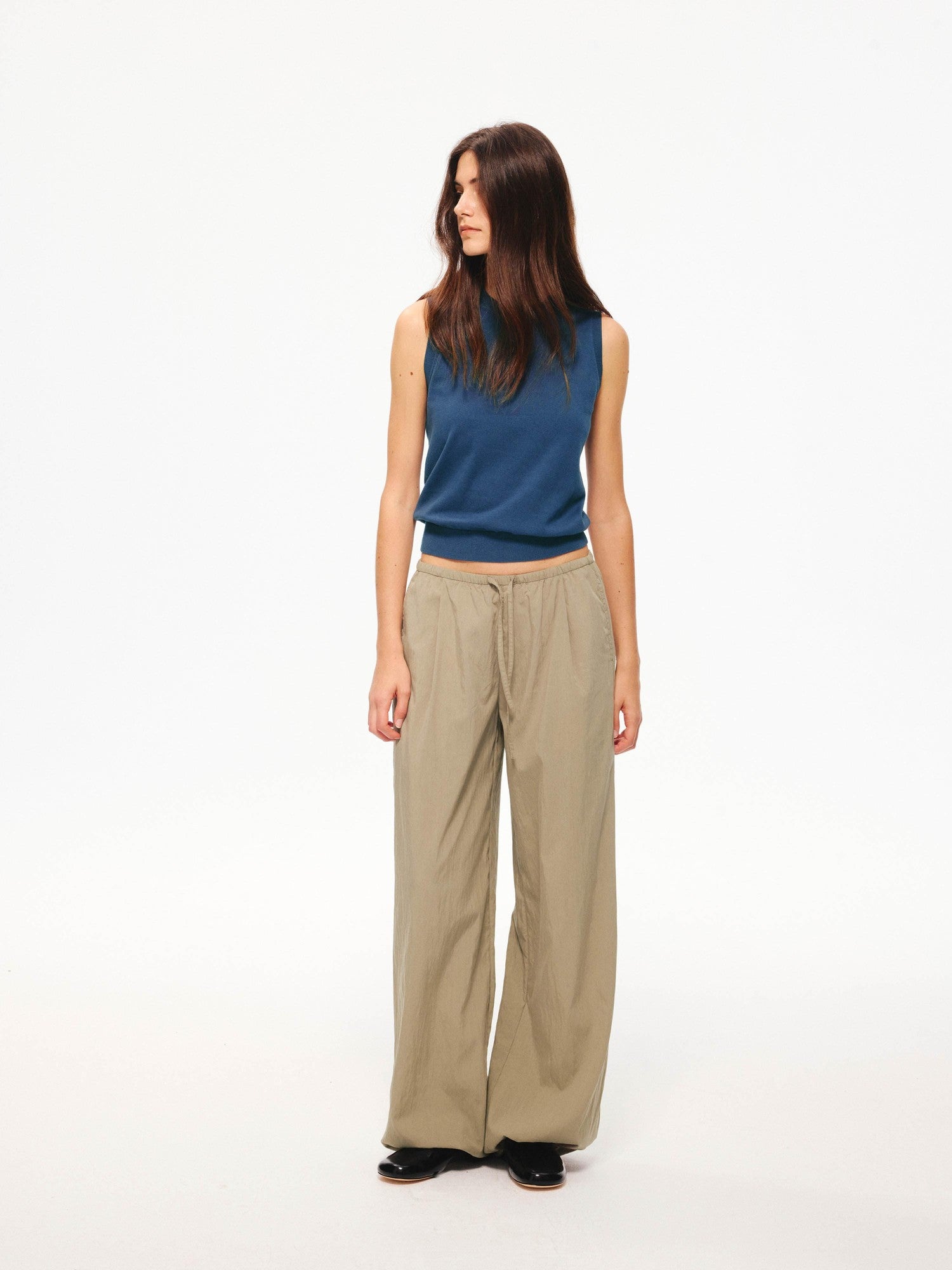 Northbutsouth Black Cooling Elastic Waist Tapered Women&