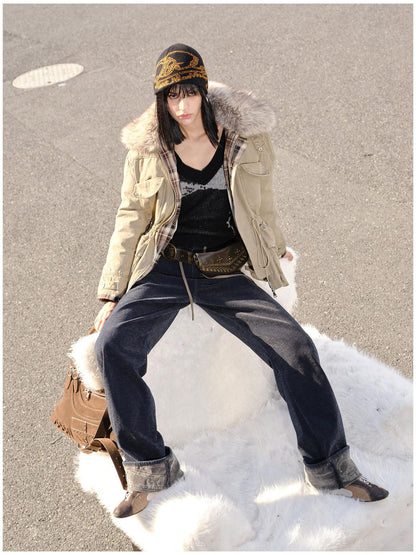 2th Desire 90 Percent White Duck Down Warm Studded Casual Turn Down Collar Down Jackets