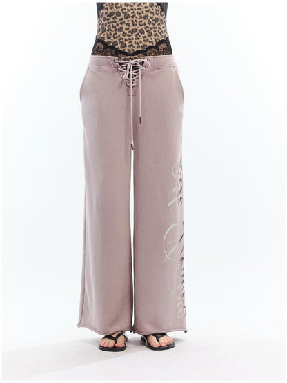 2th Desire Asymmetric Letter Print Leopard Patch Women&