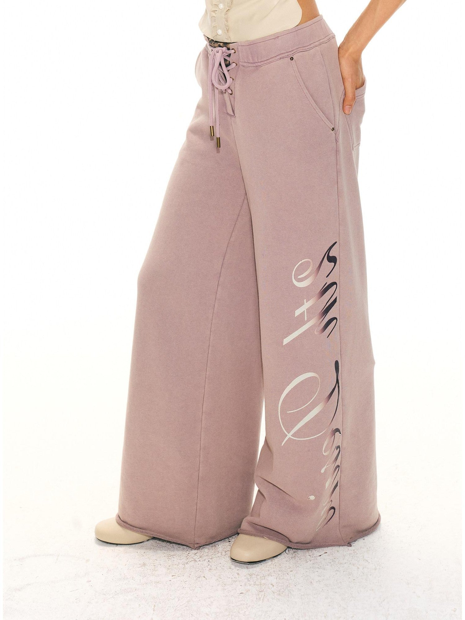 2th Desire Asymmetric Letter Print Leopard Patch Women&