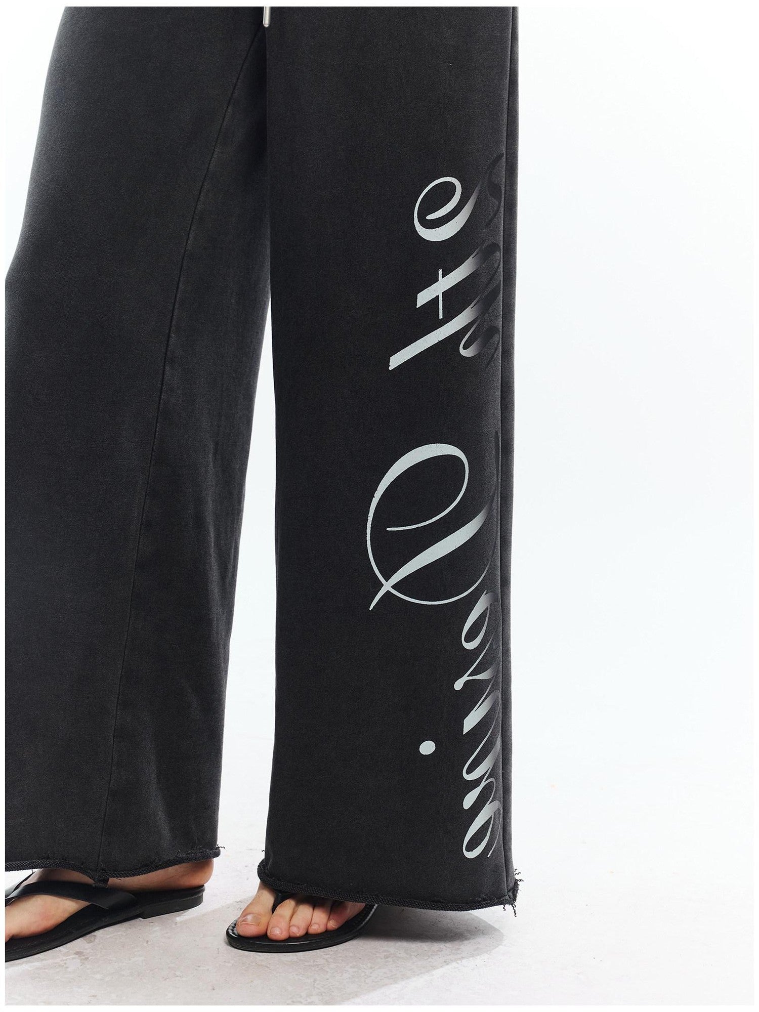 2th Desire Asymmetric Letter Print Leopard Patch Women&