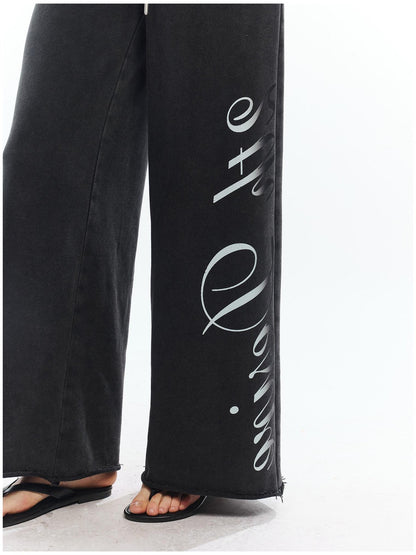 2th Desire Asymmetric Letter Print Leopard Patch Women&