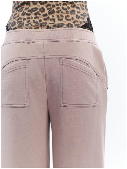 2th Desire Asymmetric Letter Print Leopard Patch Women&