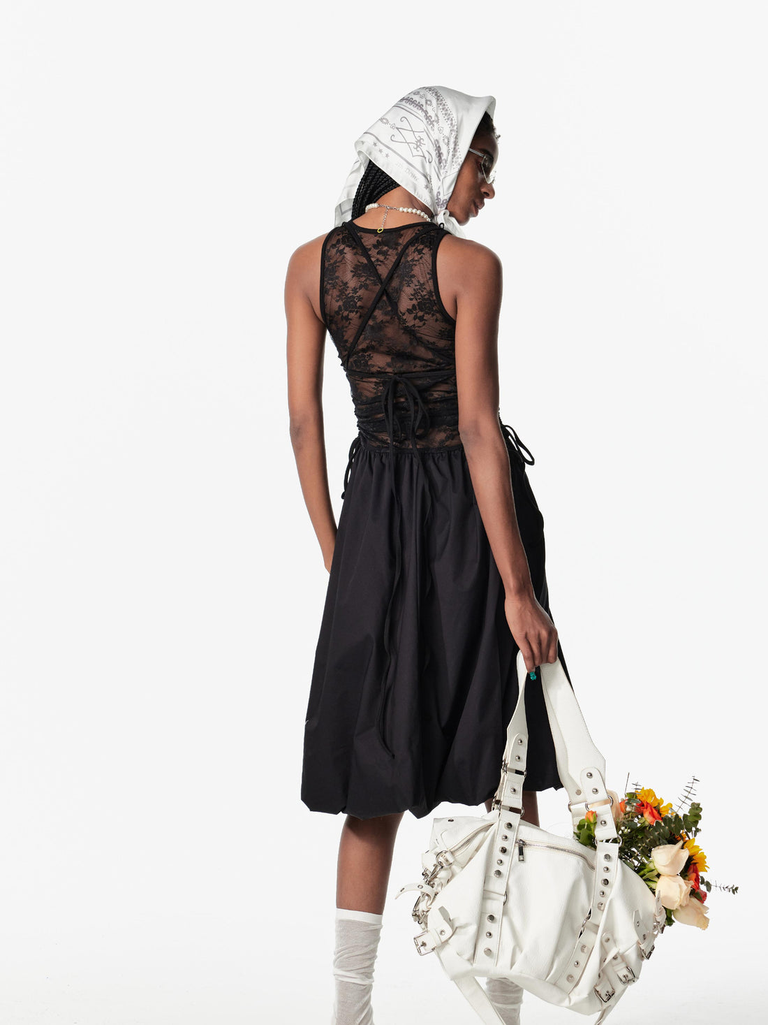 2th Desire Backless Mesh Cut Out Wrap Corset Black Dress