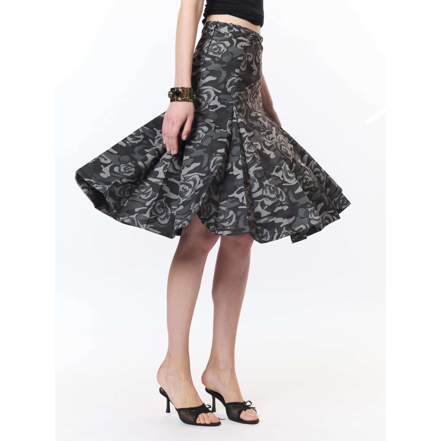 2th_Desire_Camouflage_Pleated_Punk_Low_Waist_Women&