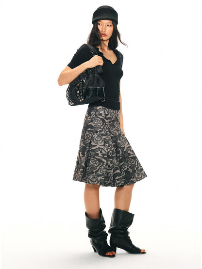 2th Desire Camouflage Pleated Punk Low Waist Women&