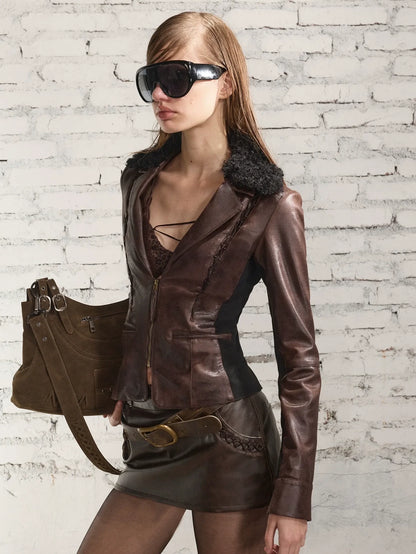 2th Desire Detachable Design Stretch Punk Slim Fit Women Zip Front Two Piece Suit