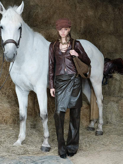 2th Desire Detachable Design Stretch Punk Slim Fit Women Zip Front Two Piece Suit