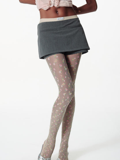 2th Desire Detachable Polka Dot Scarf Dress With Denim Skirt Pants