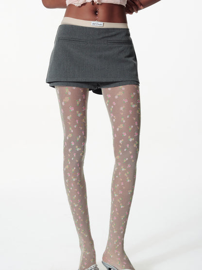 2th Desire Detachable Polka Dot Scarf Dress With Denim Skirt Pants