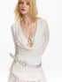 Detachable Vintage Print Scarf Rivet Punk Belt
