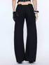 2th Desire Distressed Punk Low Rise Curved Leg Ladies Polyester Slim Chinos