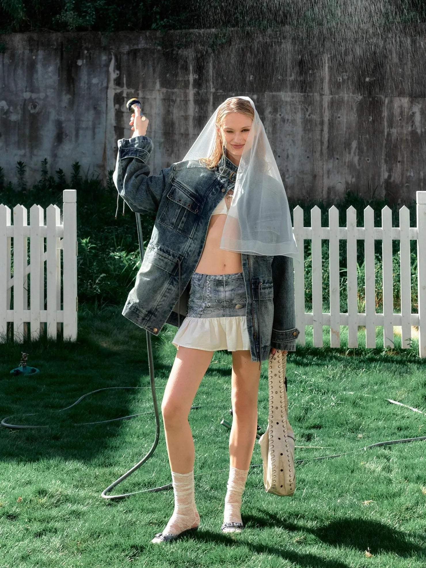 2th Desire Distressed Relaxed Fit Zip Front Lapel Collar Long Sleeve Women Pockets Jacket