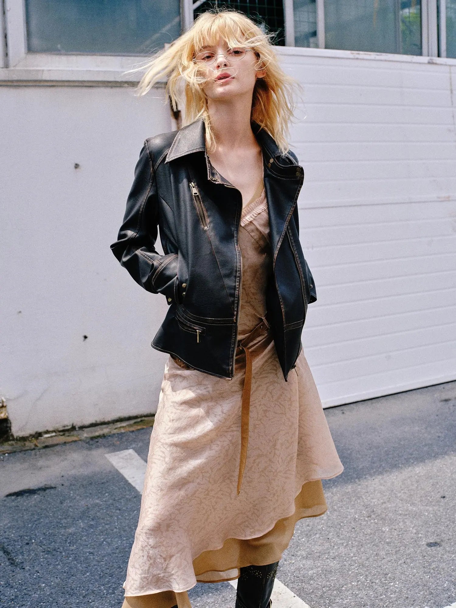 Double Layer Irregular Hem Adjustable Strap Long Dress With Detachable Belt
