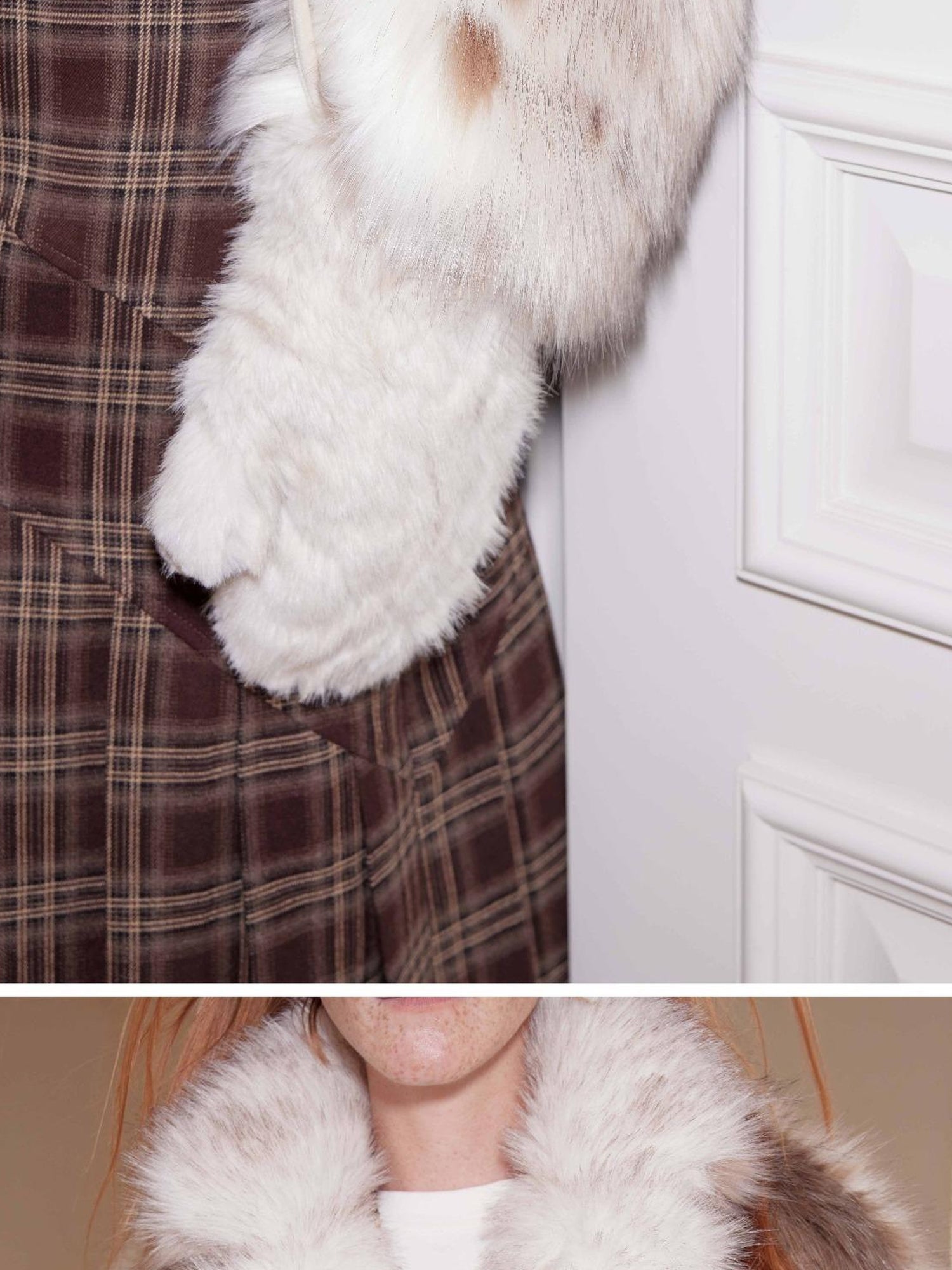 2th Desire Fleece Lined Mittens with Neck Cord Fur Gloves for Women