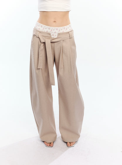 2th_Desire_Floral_Patchwork_Double_Waist_High_Waist_Women&