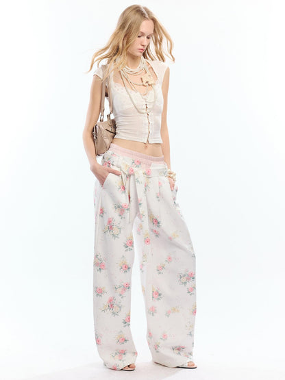 2th Desire Floral Patchwork Double Waist High Waist Women&