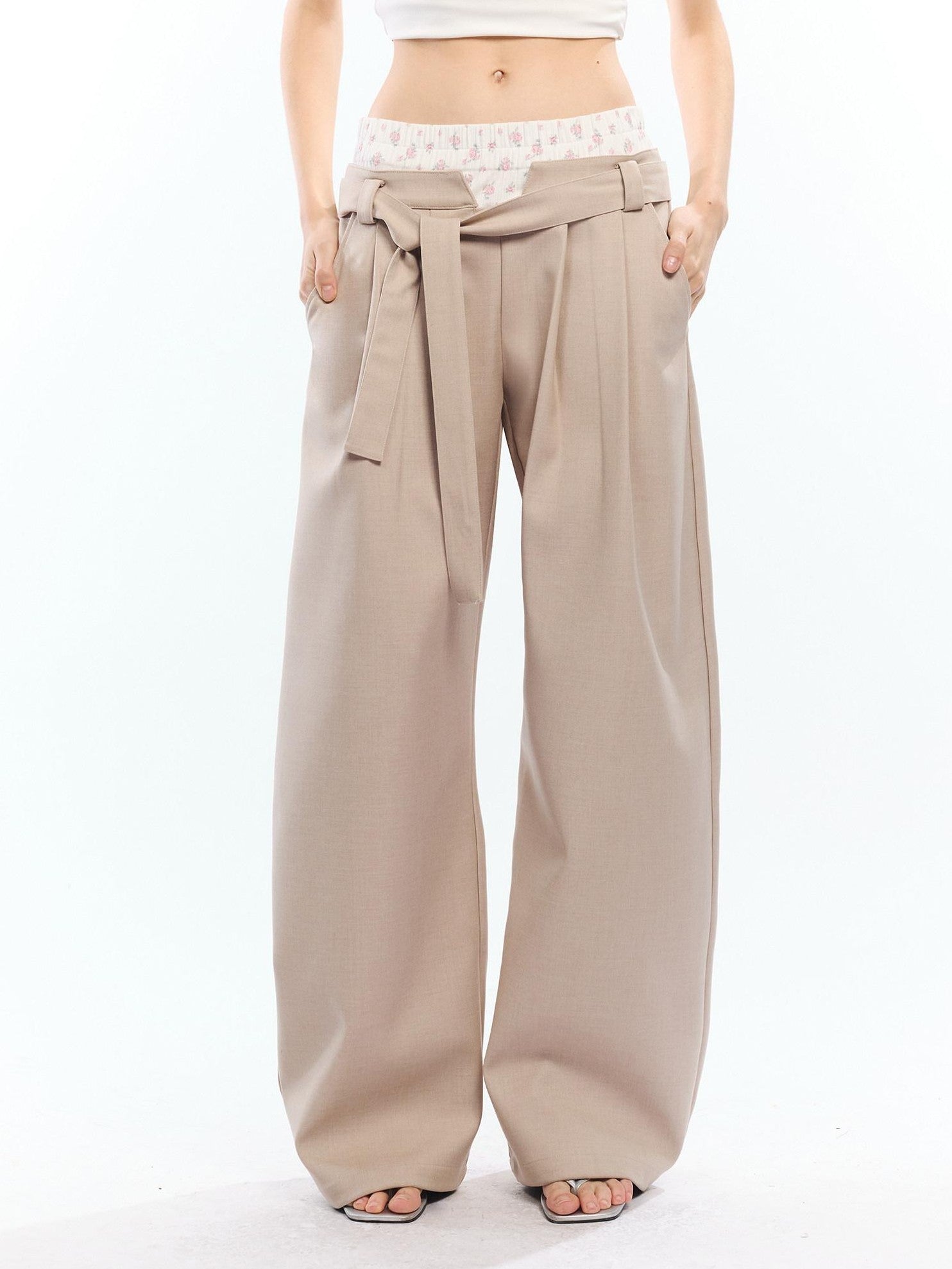 2th Desire Floral Patchwork Double Waist High Waist Women&